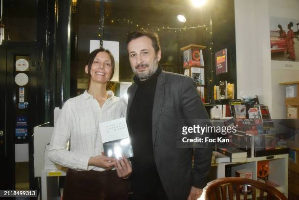 Lea Santamaria from “Librairie Libres Champs” and actor/writer Michael Cohen attend « L’Attraction Du Desordre » Michael Cohen Book Signing at...