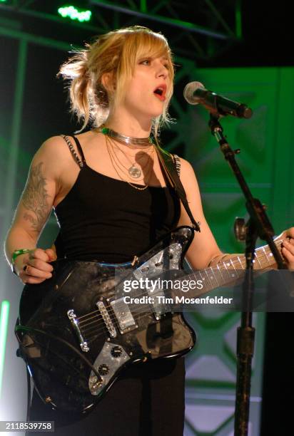 Christy Hunt of The Von Bondies performs at The Bat Bar during SXSW 2009 at Stubbs Bar-B-Que on March 19, 2009 in Austin, Texas.