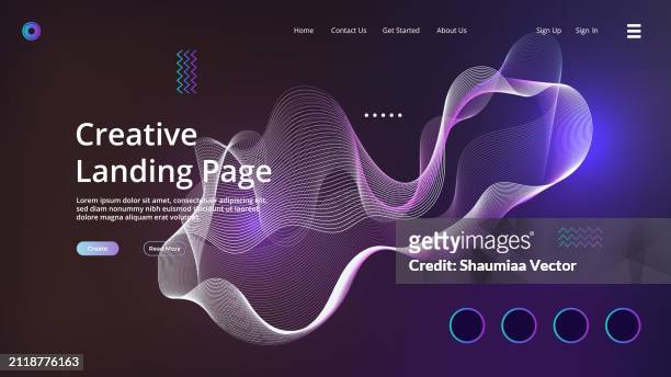 modern and futuristic landing page abstract background design - mobile landing page stock illustrations
