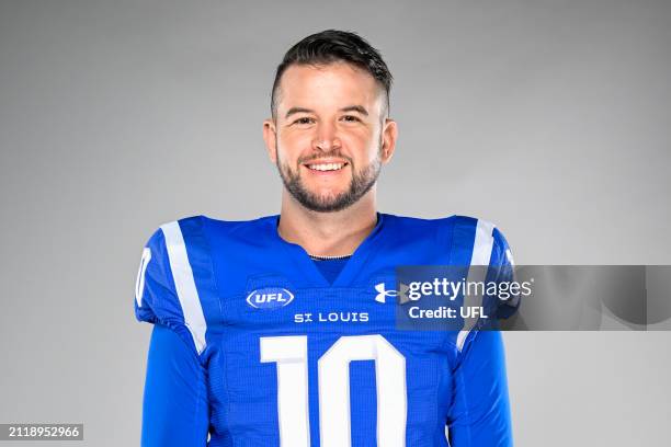 McCarron of the St. Louis Battlehawks poses for a portrait on March 07, 2024 in Arlington, Texas.