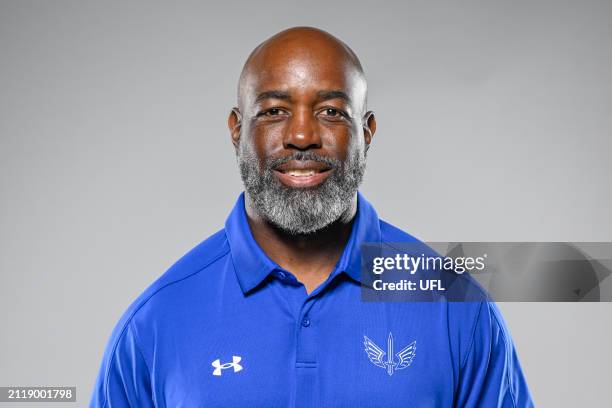 Defensive coordinator Donnie Abraham of the St. Louis Battlehawks poses for a portrait on March 07, 2024 in Arlington, Texas.