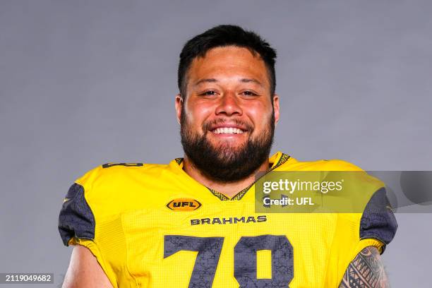 Chuck Filiaga of the San Antonio Brahmas poses for a portrait on March 07, 2024 in Arlington, Texas.