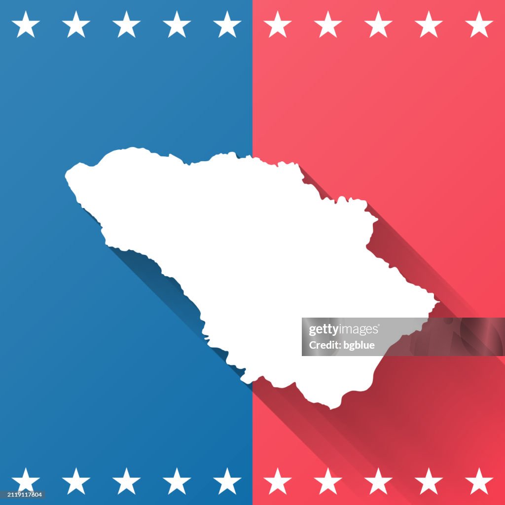 Howard County, Maryland. Map on blue and red background