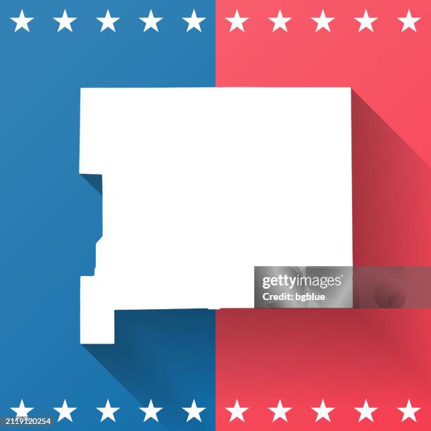 st. joseph county, indiana. map on blue and red background - south bend indiana stock illustrations