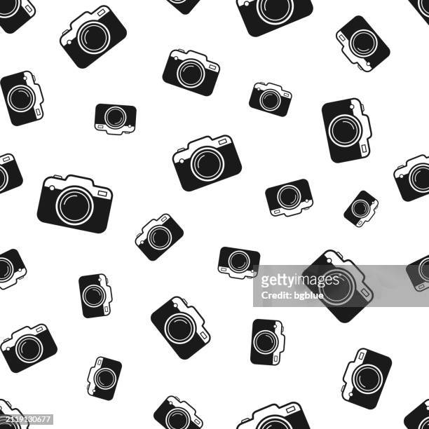 camera. seamless pattern. icons on white background - photo shoot vector stock illustrations