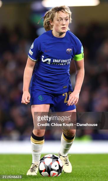 Erin Cuthbert of Chelsea in action during the UEFA Women's Champions League 2023/24 Quarter Final Leg Two match between Chelsea FC Women and AFC Ajax...