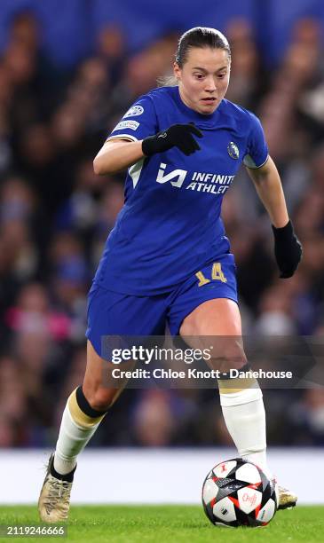 Fran Kirby of Chelsea controls the ball during the UEFA Women's Champions League 2023/24 Quarter Final Leg Two match between Chelsea FC Women and AFC...