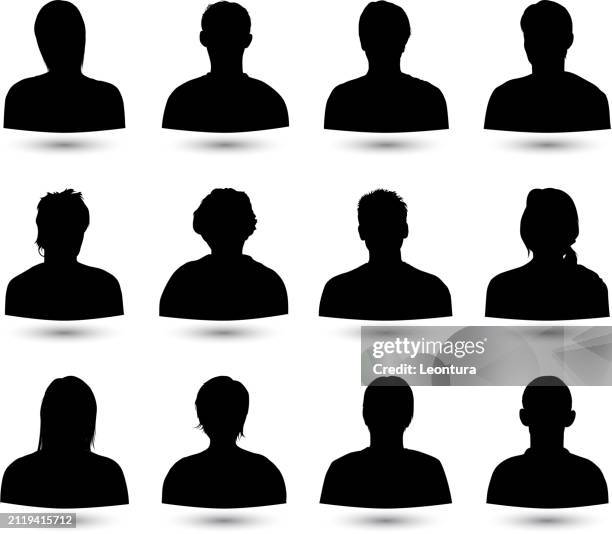 heads and shoulders silhouette - head and shoulders stock-grafiken, -clipart, -cartoons und -symbole