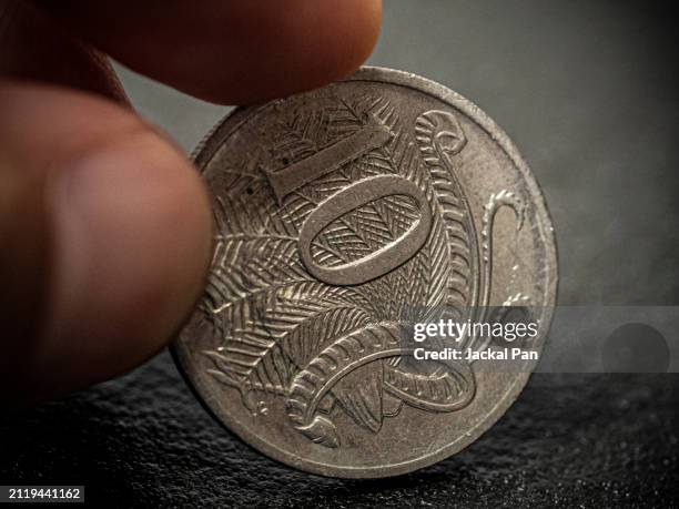 aud coins - australian coin stock pictures, royalty-free photos & images