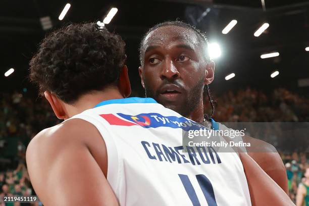 Ian Clark of United celebrates victory during game four of the NBL Championship Grand Final Series between Tasmania JackJumpers and Melbourne United...