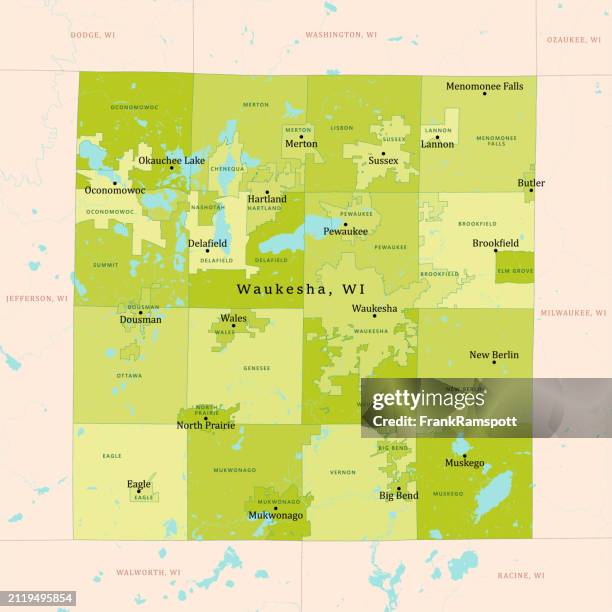 Wi Waukesha County Vector Map Green High Res Vector Graphic Getty Images Wi Waukesha County Vector Map Green 
