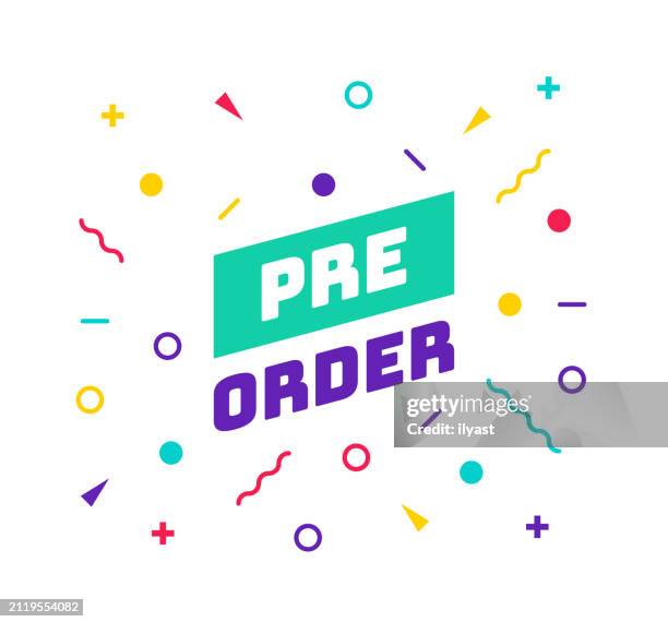 banner design element for pre order - backstage stock illustrations