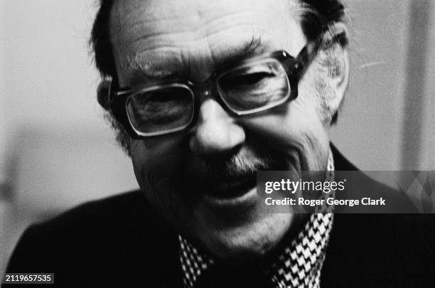 British broadcaster Alan Whicker, best known for his documentaries and travel programmes, circa 1985.