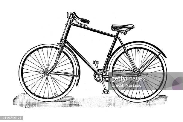 old bicycle - western fjords norway stock illustrations
