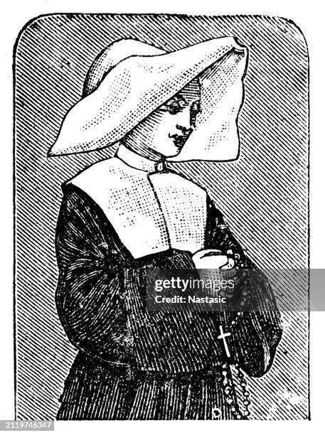 young nun - nun stock illustrations