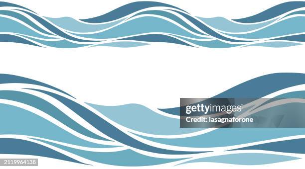 seamless vector wave pattern - yachthafen stock-grafiken, -clipart, -cartoons und -symbole