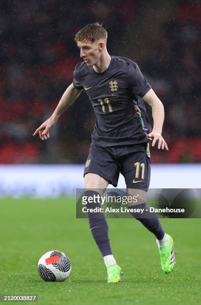 Anthony Gordon of England during the international friendly match between England and Belgium at Wembley Stadium on March 26, 2024 in London, England.
