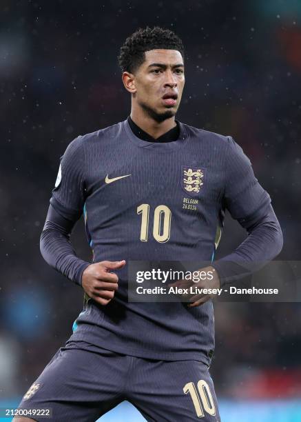 Jude Bellingham of England during the international friendly match between England and Belgium at Wembley Stadium on March 26, 2024 in London,...