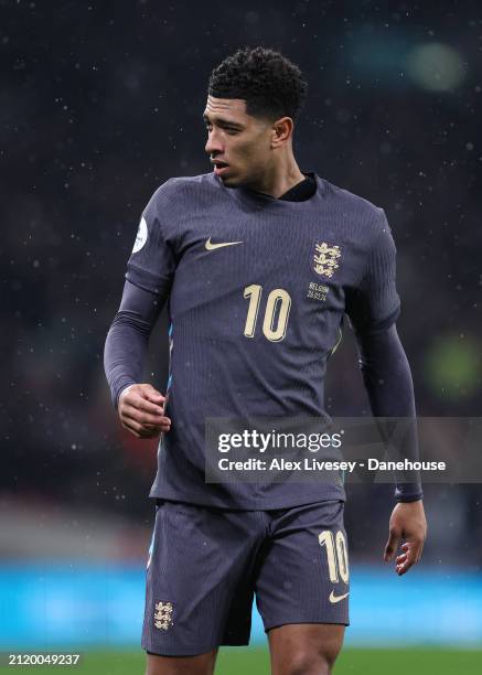 Jude Bellingham of England during the international friendly match between England and Belgium at Wembley Stadium on March 26, 2024 in London,...