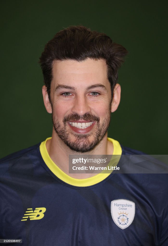 Chris Wood of Hampshire CCC poses in the One Day Cup kit during the ...