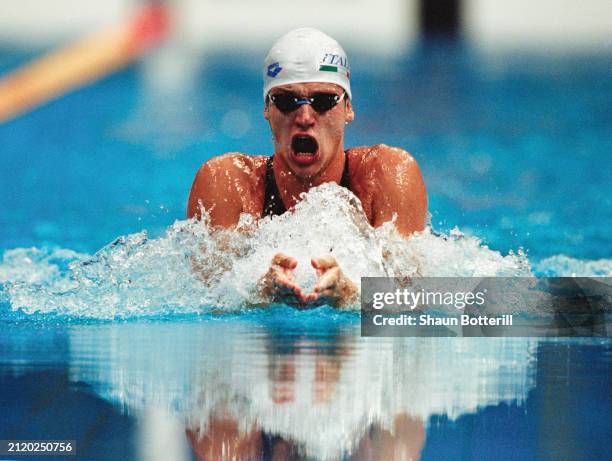 Domenico Fioravanti from Italy swimming in the Men's 100 metre Breaststroke competition on 17th September 2000 during the XXVI Olympic Summer Games...