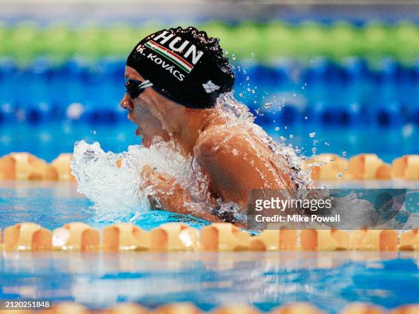 Ágnes Kovács from Hungary swimming in the Women's 200 metre breaststroke competition on 20th September 2000 during the XXVI Olympic Summer Games at...