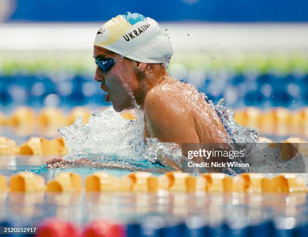 Yana Klochkova from Ukraine swimming the Breaststroke leg of the Women's 400 metre Individual Medley competition on 16th September 2000 during the...