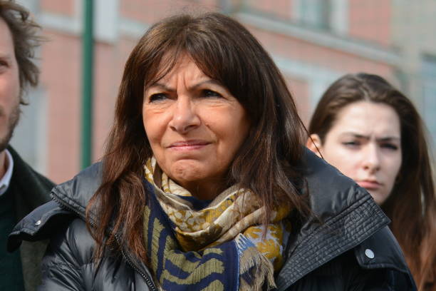 UKR: Mayor Of Paris Anne Hidalgo Visits Damaged Locomotiv Sports Complex In Kyiv