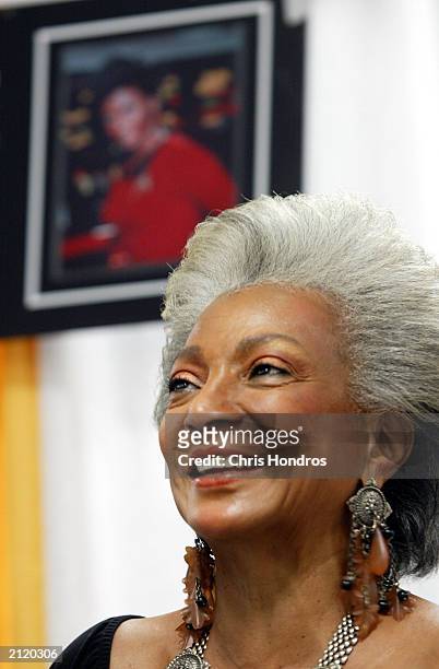 Nichelle Nichols, who played Lt. Uhura in the Star Trek series in the 1960s, appears at the Sci-Fi and Fantasy Creators Convention June 27, 2003 in...