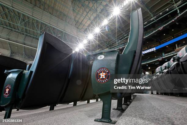 General view of the stadium seating before the Opening Day game between the Houston Astros and the New York Yankees at Minute Maid Park on March 28,...