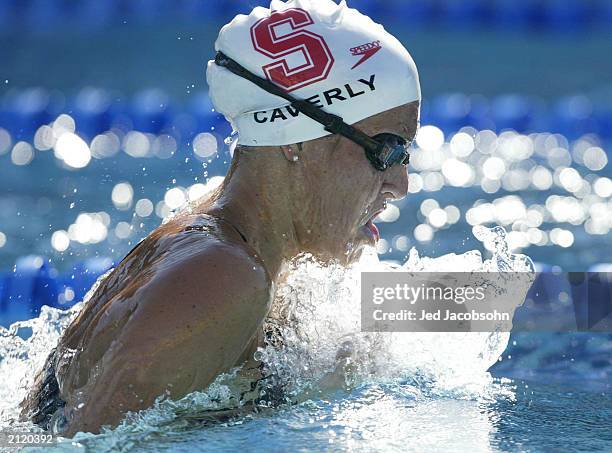 Kristen Caverly swims in the finals of the womens 200 meter breaststroke during the 36th Santa Clara International Swim Meet at the George Haines...