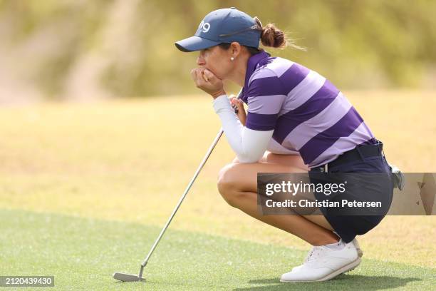 Azahara Muñoz of Spain putts on the tenth green during the first round of the Ford Championship presented by KCC at Seville Golf and Country Club on...