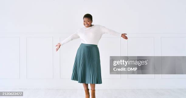 black woman, happy and hand space in office building with mockup for announcement, presentation or info on white background. smile, choice and entrepreneur show steps, menu or giveaway guide promo - giveaway stock pictures, royalty-free photos & images