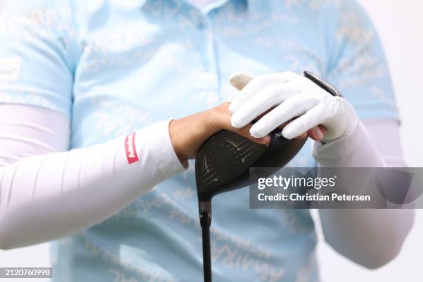 Nasa Hataoka of Japan holds a driver during the first round of the Ford Championship presented by KCC at Seville Golf and Country Club on March 28,...