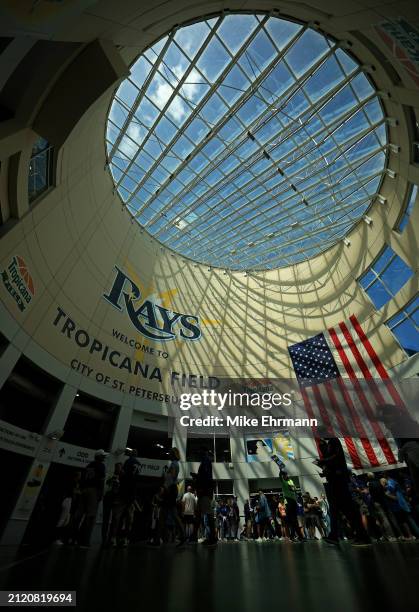 General view during the Opening Day game between the Tampa Bay Rays and the Toronto Blue Jays at Tropicana Field on March 28, 2024 in St Petersburg,...