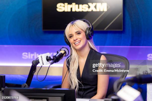 Camila Cabello visits the SiriusXM Studios on March 28, 2024 in Los Angeles, California.