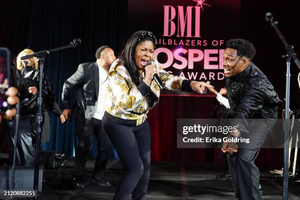 Kim Burrell and Tim Bowman Jr. Performs onstage at the 2024 BMI Trailblazers of Gospel Music Awards on March 28, 2024 in Atlanta, Georgia.