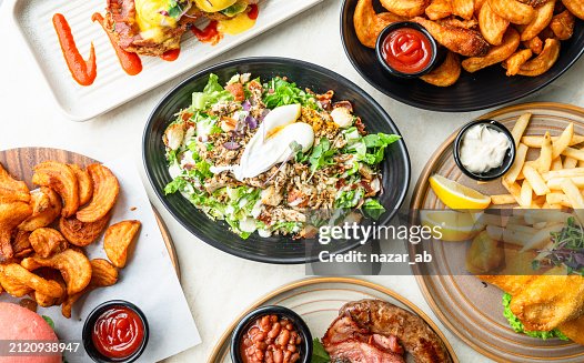 Ceaser Salad, French fries or chips with sauces. Ceaser Salad, French fries or chips with sauces.