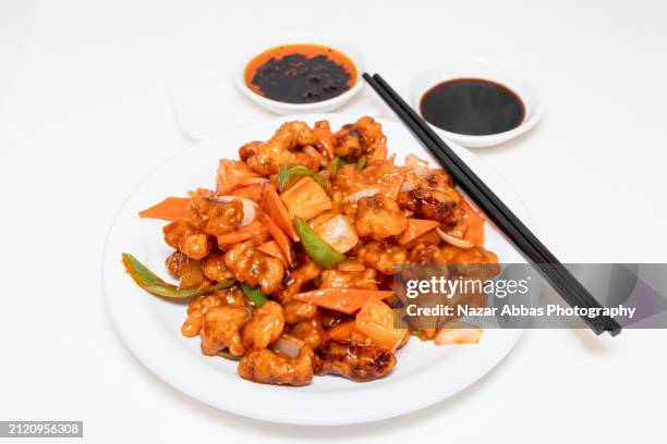 sweet sour pork. - roast pork stock pictures, royalty-free photos & images