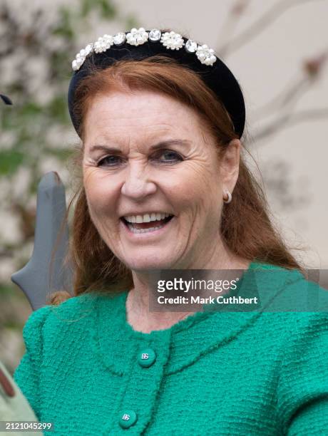 Sarah Ferguson, Duchess of York attends the Easter Mattins Service at St George's Chapel, Windsor Castle on March 31, 2024 in Windsor, England.