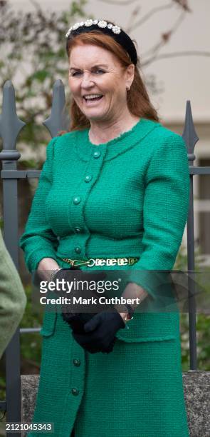 Sarah Ferguson, Duchess of York attends the Easter Mattins Service at St George's Chapel, Windsor Castle on March 31, 2024 in Windsor, England.