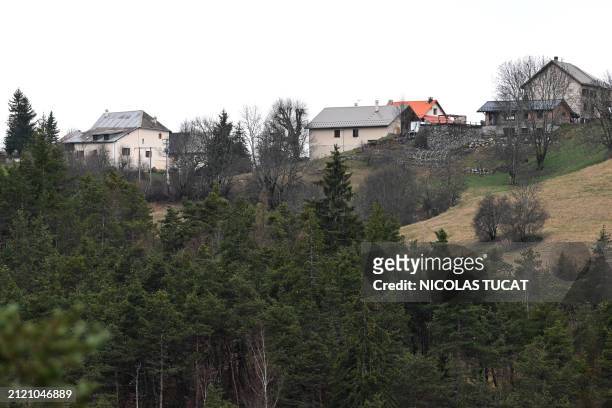 This photograph shows a general view of the Alpine hamlet of Le Haut-Vernet on March 31 after French investigators have found near the tiny village...