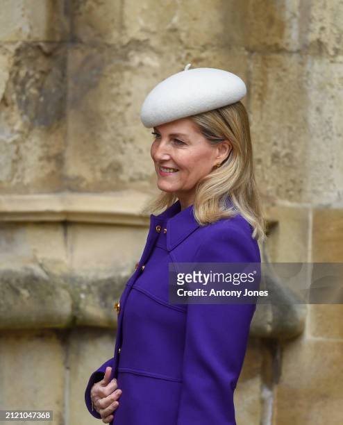 Sophie, Duchess of Edinburgh attends the Easter Mattins Service at Windsor Castle on March 31, 2024 in Windsor, England.