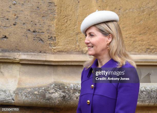 Sophie, Duchess of Edinburgh attends the Easter Mattins Service at Windsor Castle on March 31, 2024 in Windsor, England.