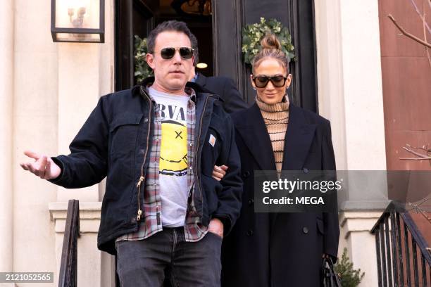 Ben Affleck and Jennifer Lopez are seen out and about on March 30, 2024 in New York, New York.