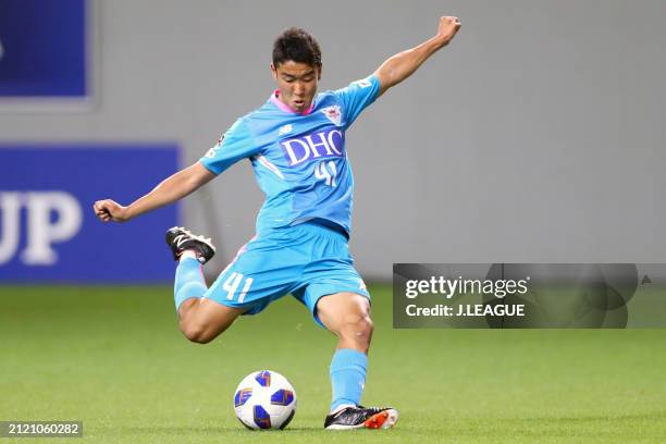 Kaisei Ishii of Sagan Tosu in action during the J.League YBC Levain Cup Group D match between Sagan Tosu and V-Varen Nagasaki at Best Amenity Stadium...