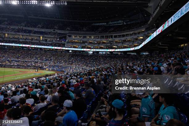General views of loanDepot park during the Opening Day game between the Pittsburgh Pirates and the Miami Marlins on March 28, 2024 in Miami, Florida.