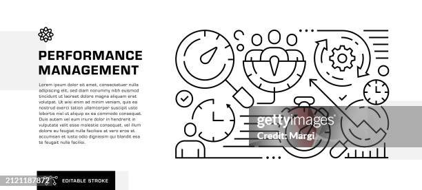 performance-management-zeilen-icon-design für kopfzeile, web-banner-vorlage - swot stock-grafiken, -clipart, -cartoons und -symbole