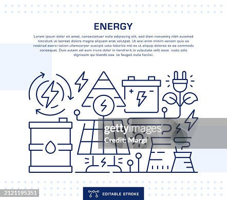 Energy Industry Concept Header, Web Banner Template. Editable Thin Line Illustration Energy Industry Concept Header, Web Banner Template. Editable Thin Line Illustration