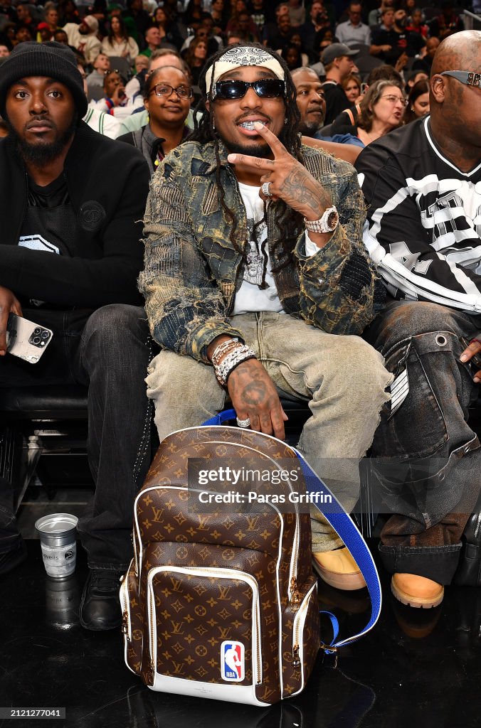 Celebrities Attend Boston Celtics v Atlanta Hawks